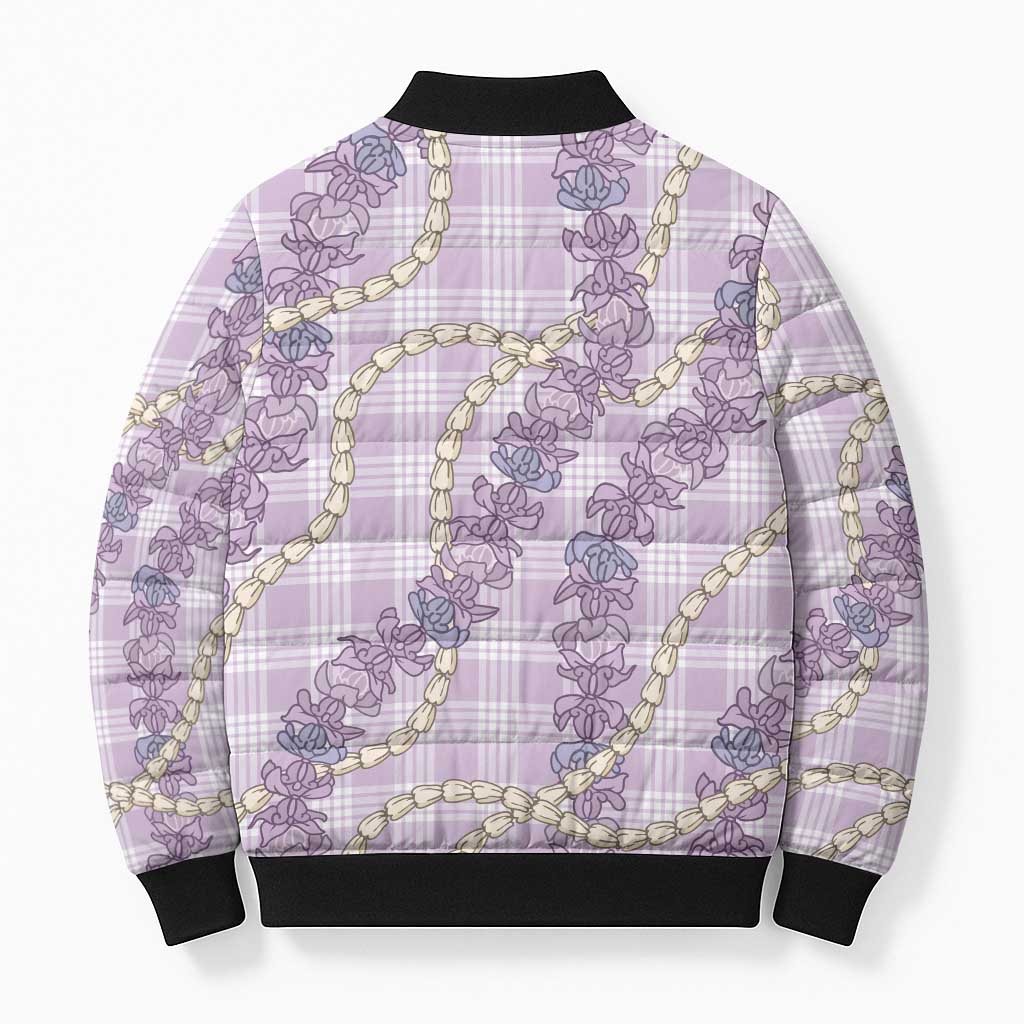 Pua Kalaunu Lei Bomber Puffer Jacket Palaka Pattern