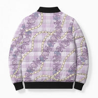 Pua Kalaunu Lei Bomber Puffer Jacket Palaka Pattern