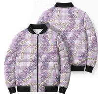 Pua Kalaunu Lei Bomber Puffer Jacket Palaka Pattern