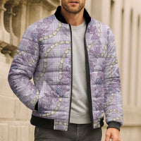 Pua Kalaunu Lei Bomber Puffer Jacket Palaka Pattern