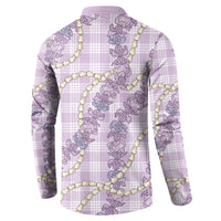 Pua Kalaunu Lei Button Sweatshirt Palaka Pattern LT01 - Polynesian Pride