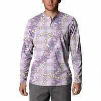 Pua Kalaunu Lei Button Sweatshirt Palaka Pattern LT01 - Polynesian Pride