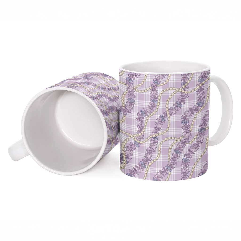 Pua Kalaunu Lei Ceramic Mug Palaka Pattern