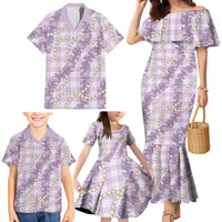 Pua Kalaunu Lei Family Matching Mermaid Dress and Hawaiian Shirt Palaka Pattern LT01 - Polynesian Pride