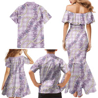 Pua Kalaunu Lei Family Matching Mermaid Dress and Hawaiian Shirt Palaka Pattern LT01 - Polynesian Pride