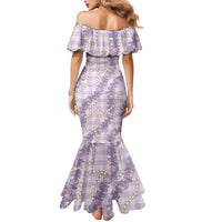Pua Kalaunu Lei Family Matching Mermaid Dress and Hawaiian Shirt Palaka Pattern LT01 - Polynesian Pride