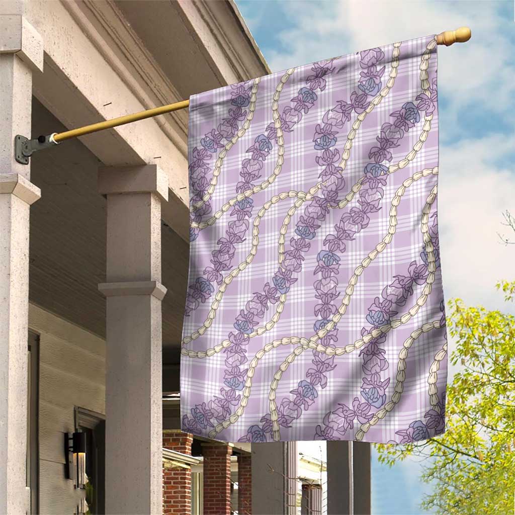 Pua Kalaunu Lei Garden Flag Palaka Pattern LT01 House Flag Purple - Polynesian Pride