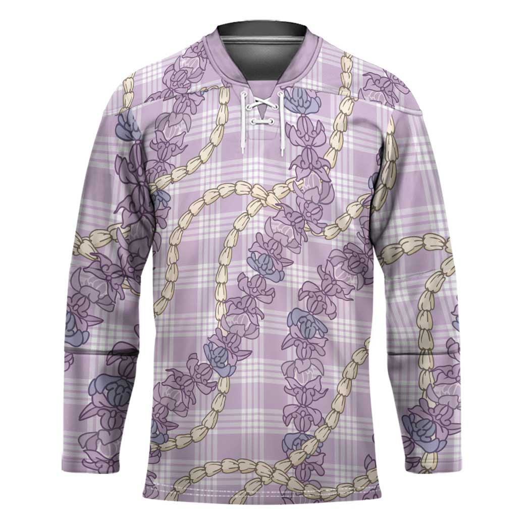 Pua Kalaunu Lei Hockey Jersey Palaka Pattern LT01 Unisex Purple - Polynesian Pride