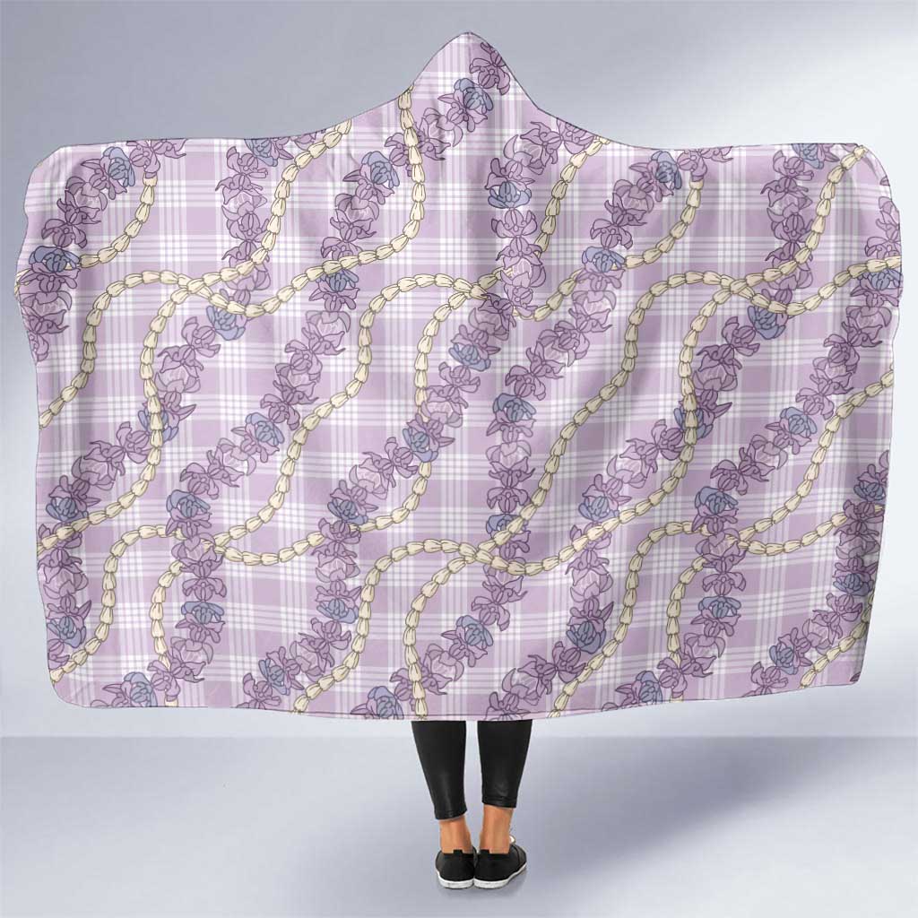 Pua Kalaunu Lei Hooded Blanket Palaka Pattern LT01 One Size Purple - Polynesian Pride