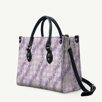 Pua Kalaunu Lei Leather Bag Palaka Pattern LT01 Purple - Polynesian Pride