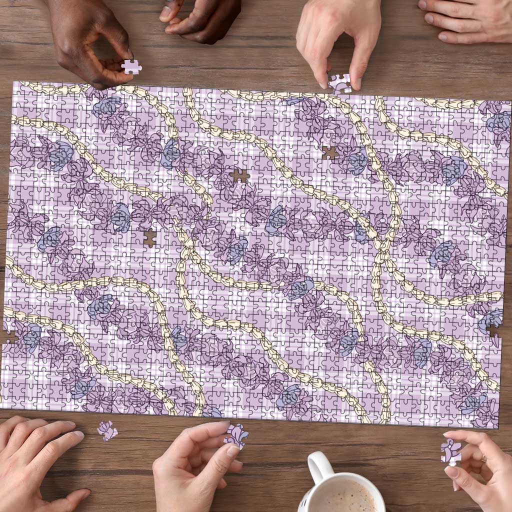Pua Kalaunu Lei Puzzle Palaka Pattern