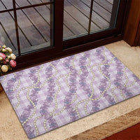 Pua Kalaunu Lei Rubber Doormat Palaka Pattern