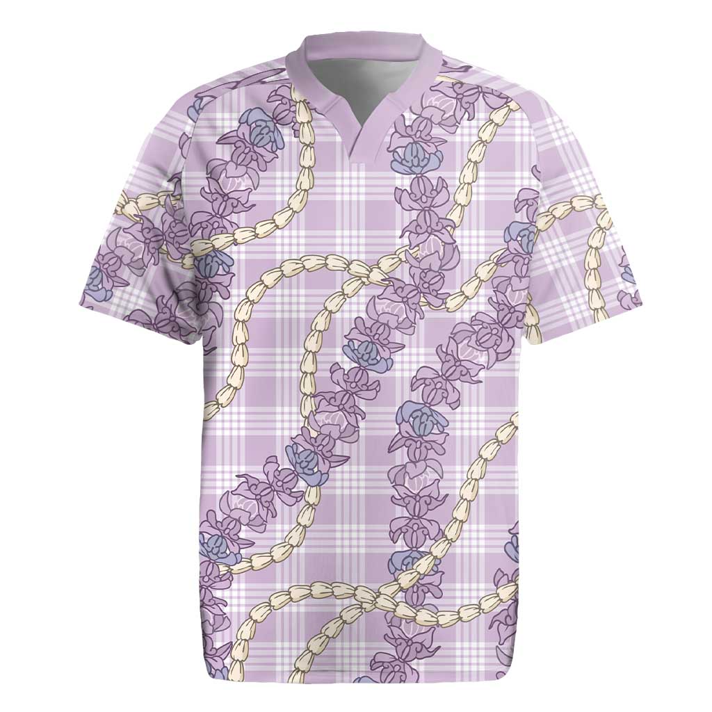 Pua Kalaunu Lei Rugby Jersey Palaka Pattern LT01 Purple - Polynesian Pride