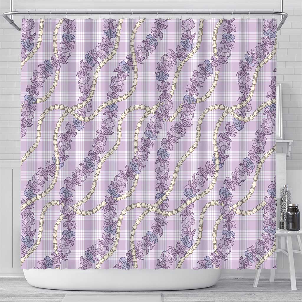 Pua Kalaunu Lei Shower Curtain Palaka Pattern