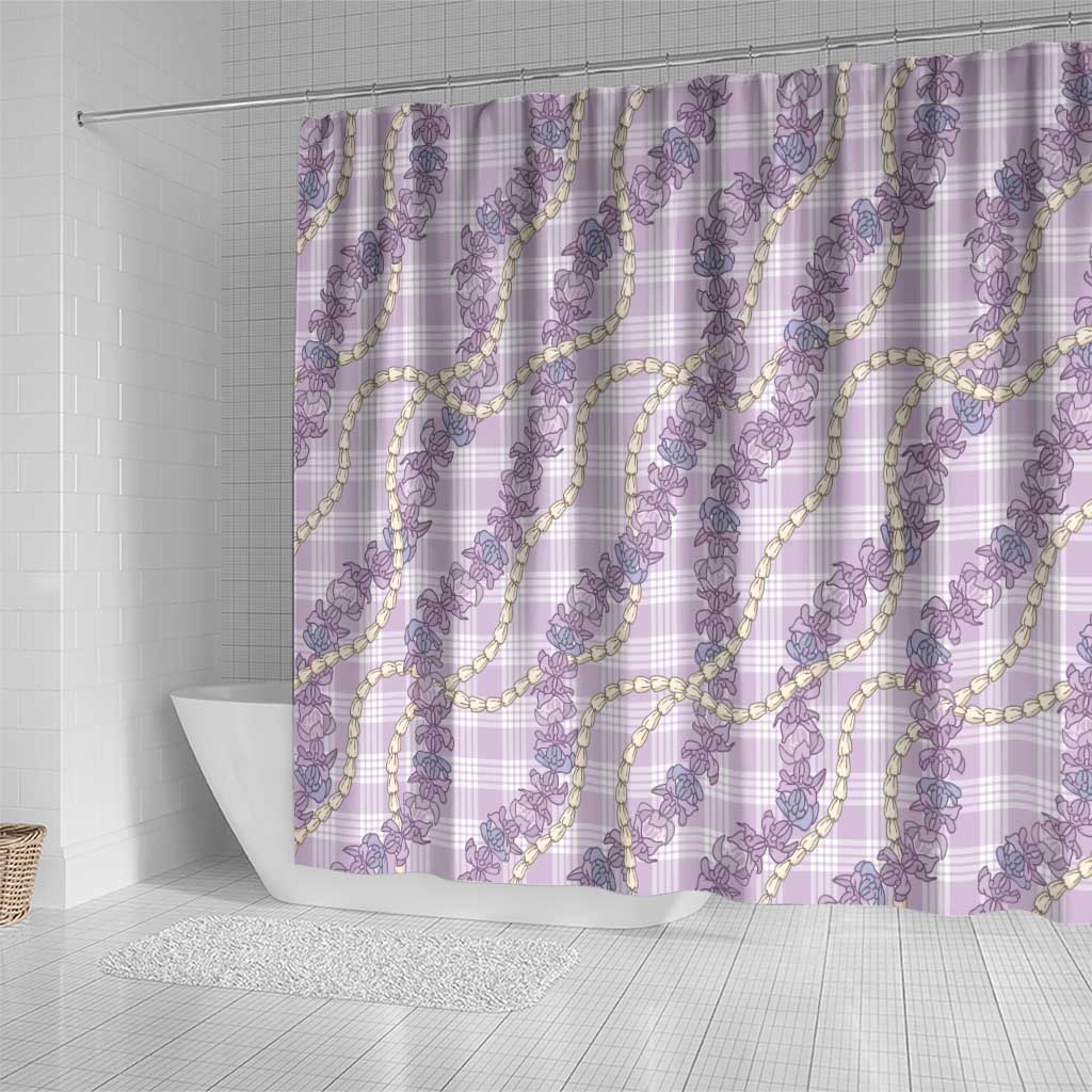 Pua Kalaunu Lei Shower Curtain Palaka Pattern