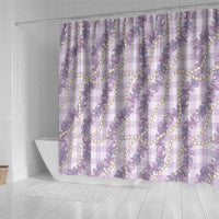 Pua Kalaunu Lei Shower Curtain Palaka Pattern