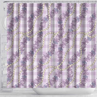 Pua Kalaunu Lei Shower Curtain Palaka Pattern