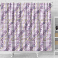Pua Kalaunu Lei Shower Curtain Palaka Pattern