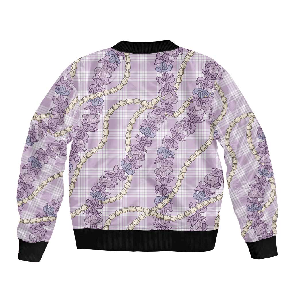 Pua Kalaunu Lei Sleeve Zip Bomber Jacket Palaka Pattern LT01 - Polynesian Pride