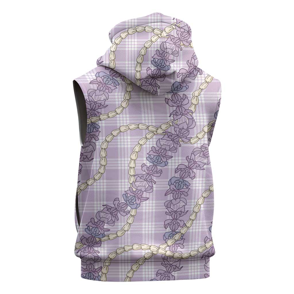 Pua Kalaunu Lei Sleeveless Zip Hoodie Palaka Pattern LT01 - Polynesian Pride