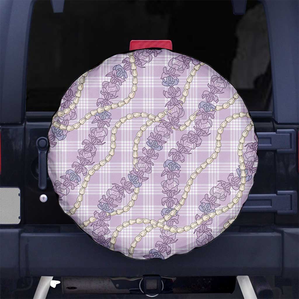 Pua Kalaunu Lei Spare Tire Cover Palaka Pattern LT01 No hole Purple - Polynesian Pride