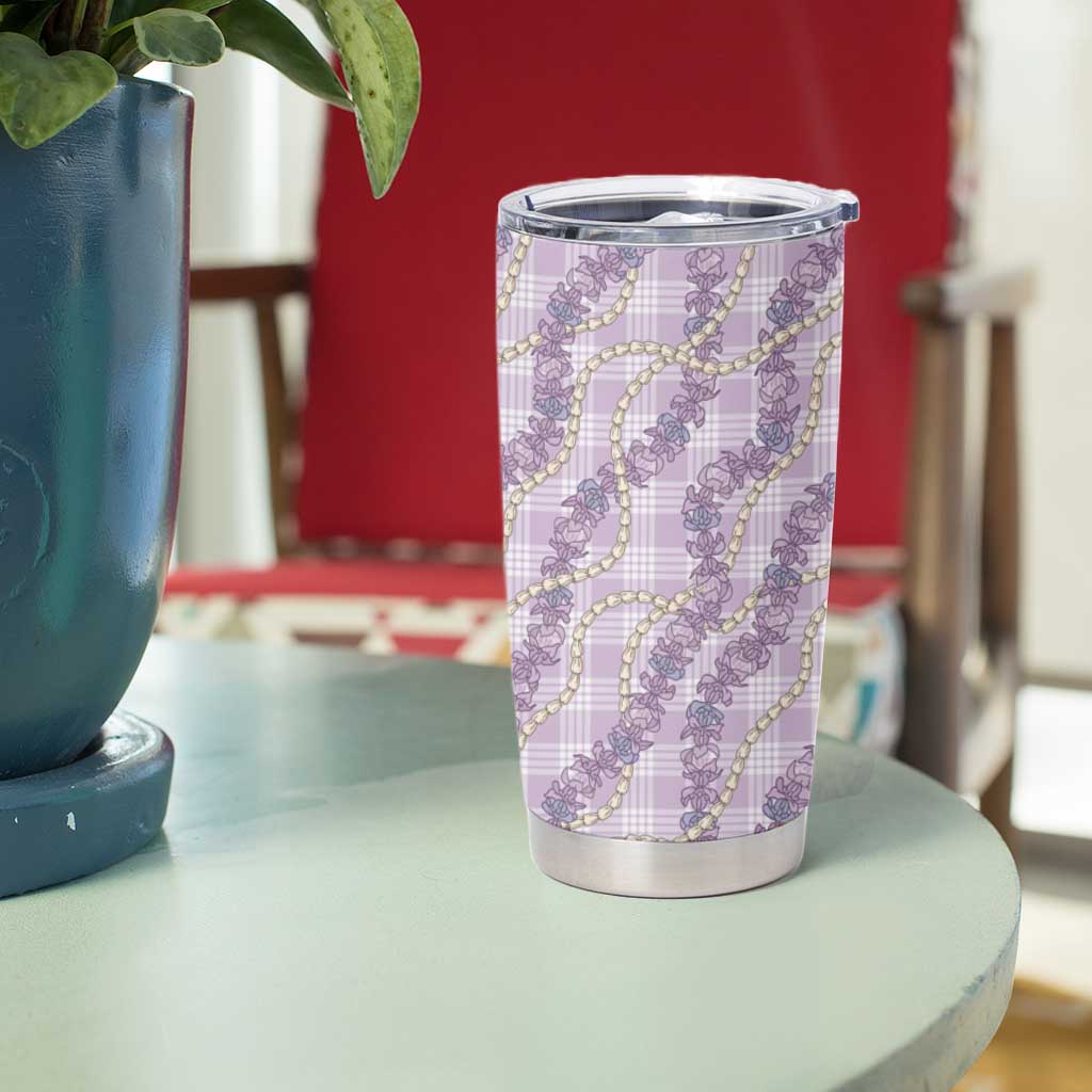 Pua Kalaunu Lei Tumbler Cup Palaka Pattern LT01 - Polynesian Pride