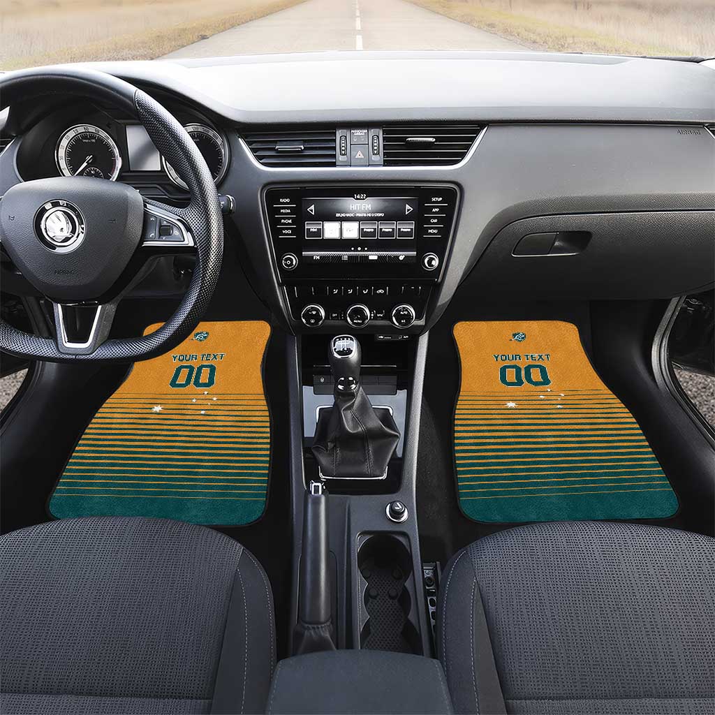 Rugby Australia Car Mats Junior Wallabies Go Champions LT01 Set 2pcs - Front Yellow - Polynesian Pride
