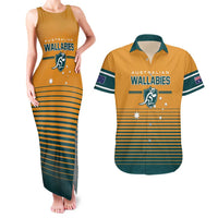 Custom Rugby Australia Couples Matching Tank Maxi Dress and Hawaiian Shirt Junior Wallabies Go Champions