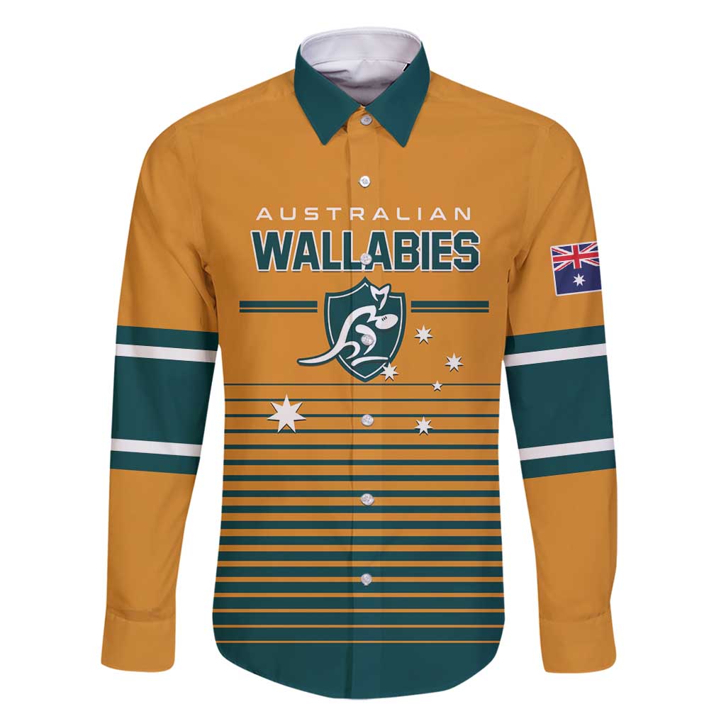 Custom Rugby Australia Family Matching Long Sleeve Bodycon Dress and Hawaiian Shirt Junior Wallabies Go Champions