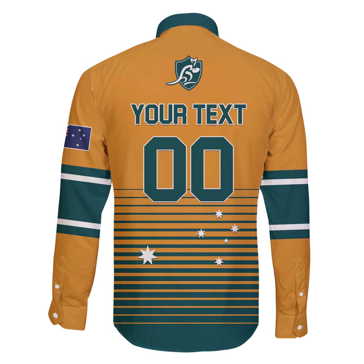 Custom Rugby Australia Family Matching Off The Shoulder Long Sleeve Dress and Hawaiian Shirt Junior Wallabies Go Champions