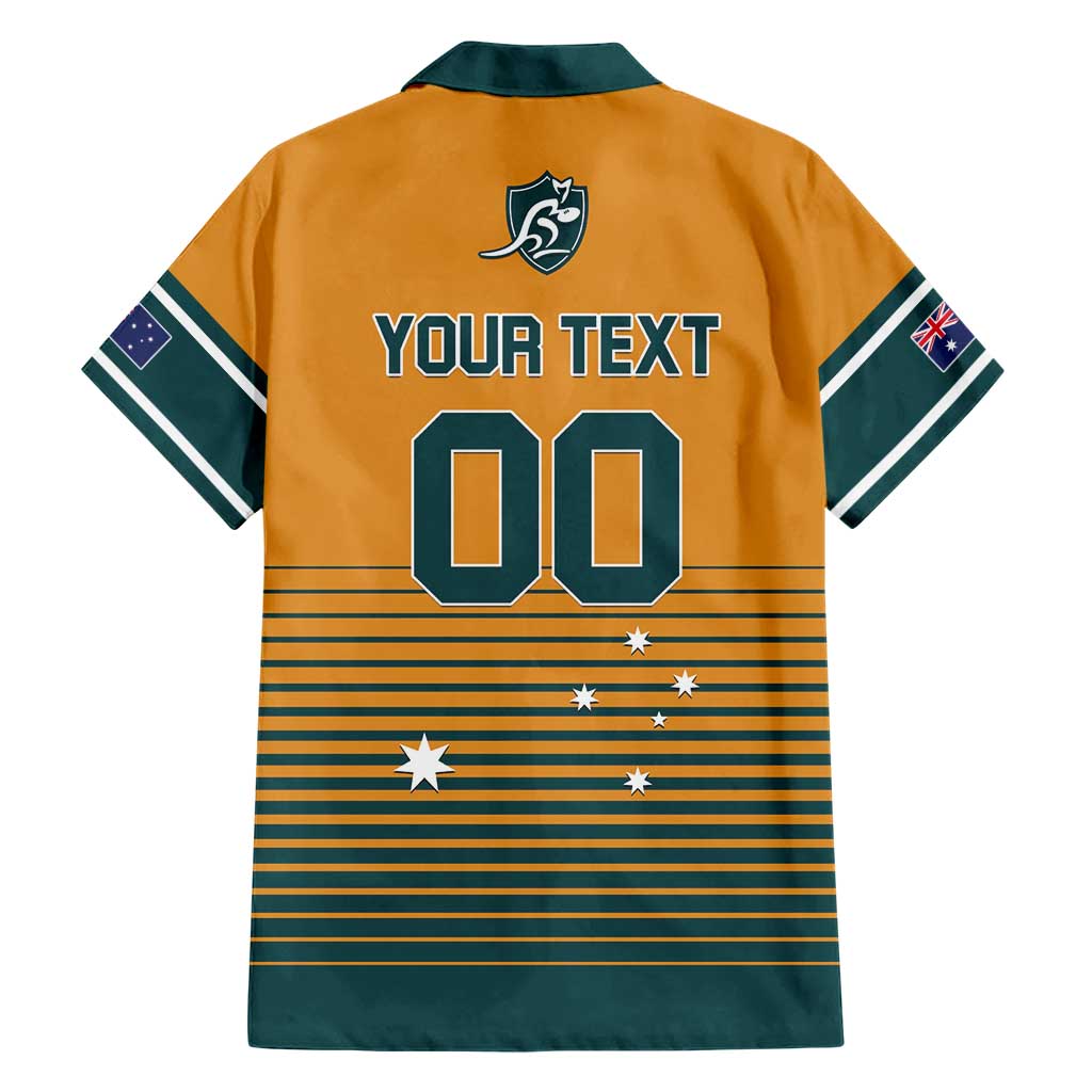 Custom Rugby Australia Family Matching Short Sleeve Bodycon Dress and Hawaiian Shirt Junior Wallabies Go Champions