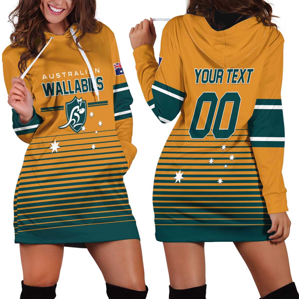 Custom Rugby Australia Hoodie Dress Junior Wallabies Go Champions