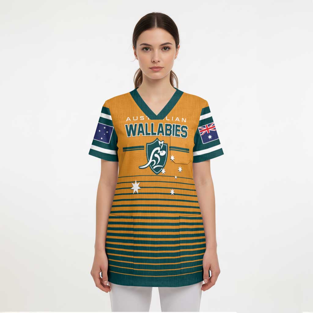 Custom Rugby Australia Scrub Top Junior Wallabies Go Champions - Polynesian Pride