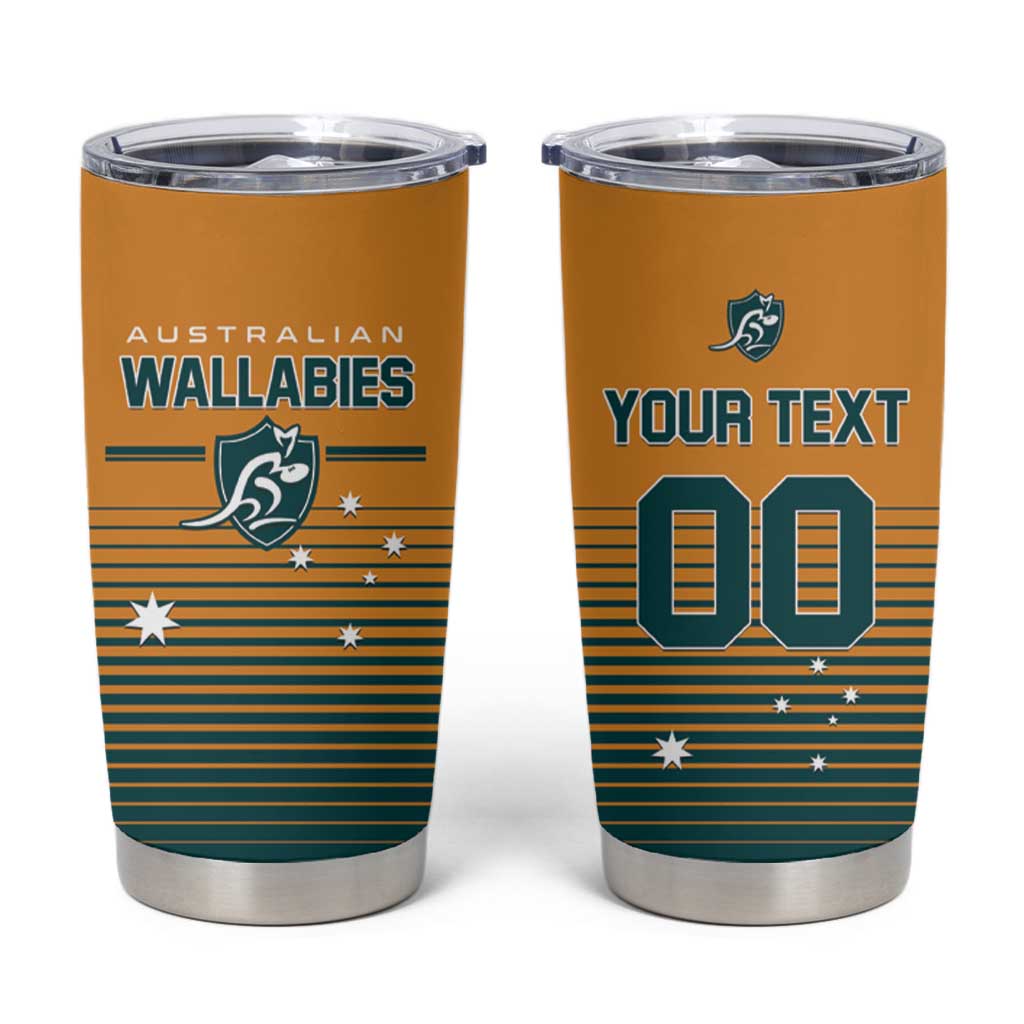 Custom Rugby Australia Tumbler Cup Junior Wallabies Go Champions LT01 Yellow - Polynesian Pride