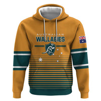 Custom Rugby Australia Zip Hoodie Junior Wallabies Go Champions LT01 Pullover Hoodie Yellow - Polynesian Pride