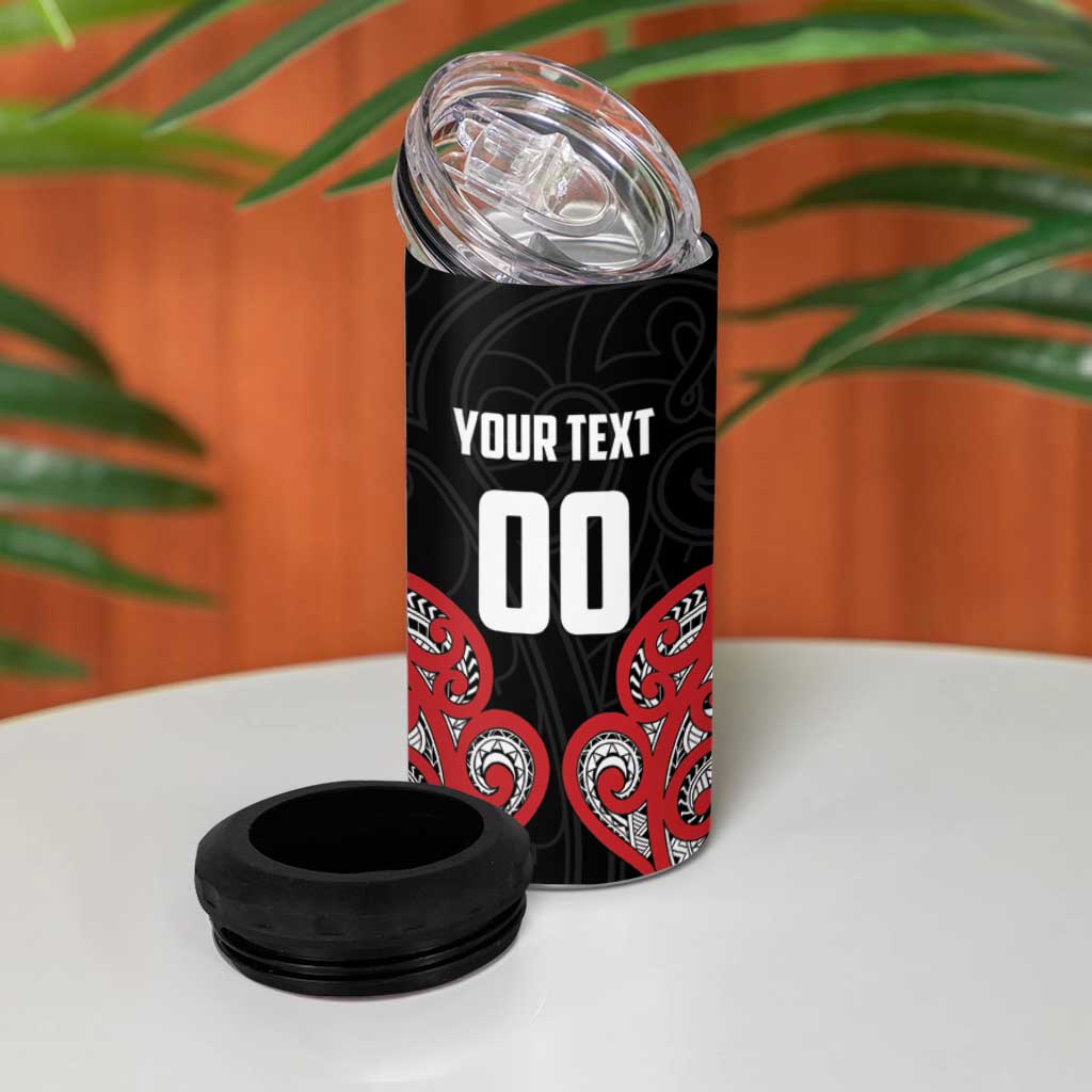 Custom Rugby New Zealand 4 in 1 Can Cooler Tumbler Baby Black Go Champions LT01 - Polynesian Pride