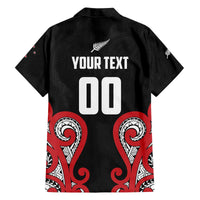 Custom Rugby New Zealand Family Matching Off The Shoulder Long Sleeve Dress and Hawaiian Shirt Baby Black Go Champions