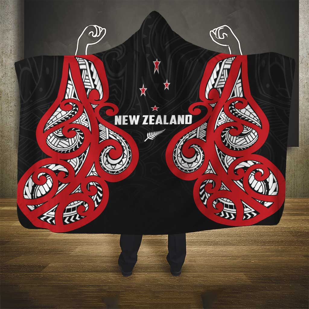 Rugby New Zealand Hooded Blanket Baby Black Go Champions