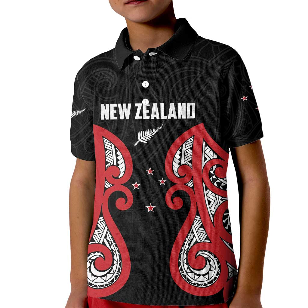 Custom Rugby New Zealand Kid Polo Shirt Baby Black Go Champions