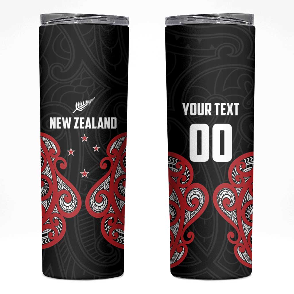 Custom Rugby New Zealand Skinny Tumbler Baby Black Go Champions