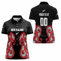 Custom Rugby New Zealand Women Polo Shirt Baby Black Go Champions