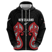 Custom Rugby New Zealand Zip Hoodie Baby Black Go Champions LT01 - Polynesian Pride