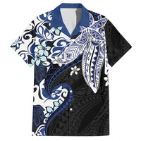 Monstera Plumeria Flowers Blue Hawaiian Shirt Polynesian Pattern LT01 Blue - Polynesian Pride