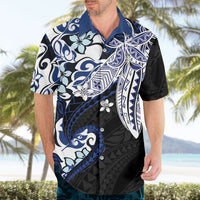 Monstera Plumeria Flowers Blue Hawaiian Shirt Polynesian Pattern LT01 - Polynesian Pride