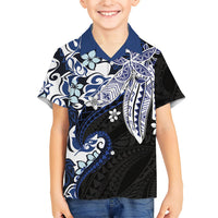 Monstera Plumeria Flowers Blue Hawaiian Shirt Polynesian Pattern LT01 - Polynesian Pride
