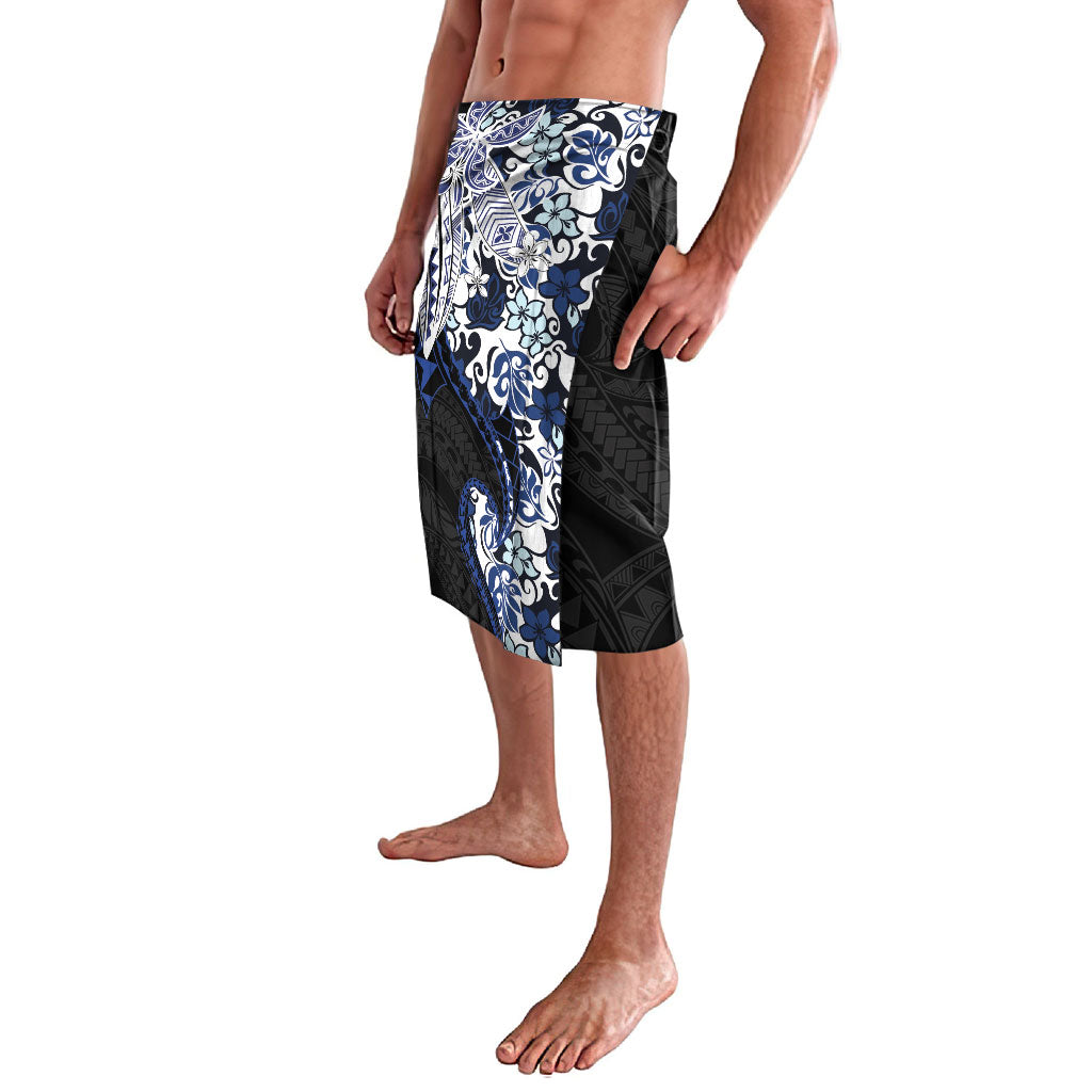 Monstera Plumeria Flowers Blue Lavalava Polynesian Pattern LT01 - Polynesian Pride