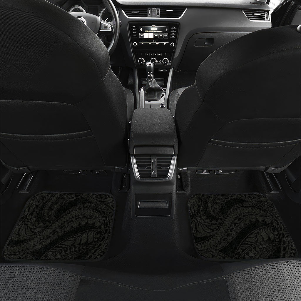 Monstera Plumeria Flowers Green Car Mats Polynesian Pattern LT01 Set 2pcs - Back Green - Polynesian Pride