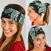 Monstera Plumeria Flowers Green Neck Gaiter Polynesian Pattern