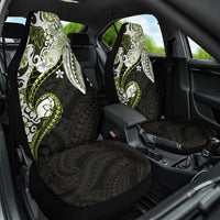 Monstera Plumeria Flowers Olive Green Car Seat Cover Polynesian Pattern LT01 One Size Green - Polynesian Pride