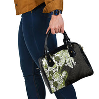 Monstera Plumeria Flowers Olive Green Shoulder Handbag Polynesian Pattern LT01 - Polynesian Pride